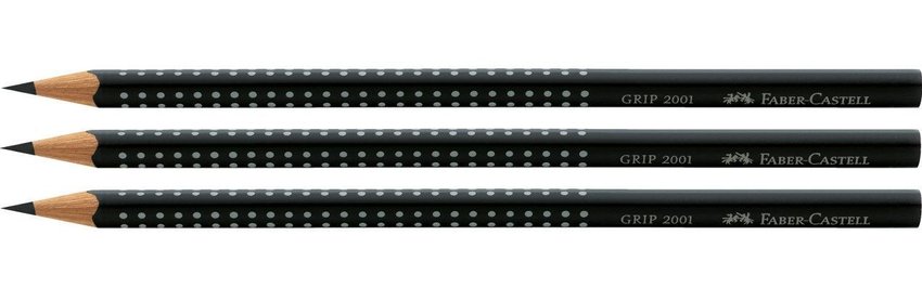 Zestaw Grip 2001 B 3Xołówek+Gumka+ Temperówka Trio Czarny Faber-Castell