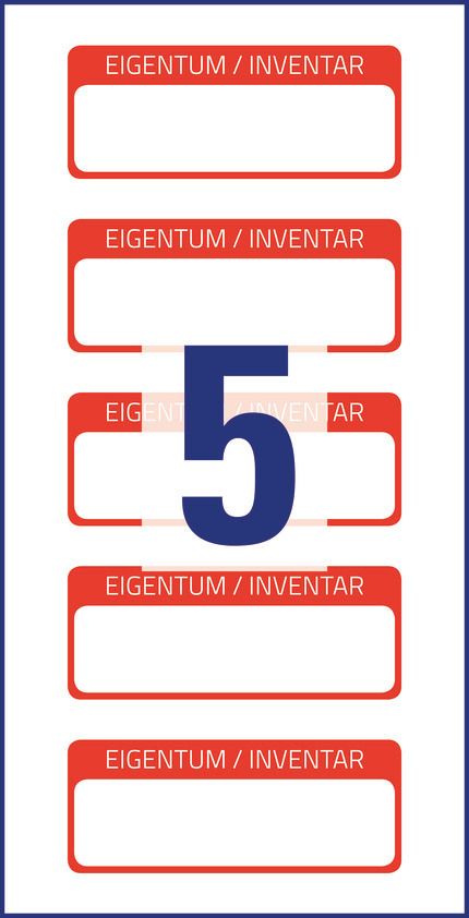 Etykiety Inwentaryzacyjne Avery 50x20 10/A4 A'5 Biało-Czerwone No.6902