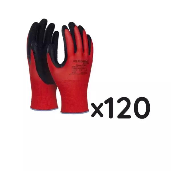 Rękawice Donau Safety Super Latex Kat. II Rozm. 6 Czerwone /DONAU SAFETY 120 szt.