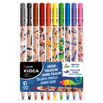 Kredki Ołówkowe Trójkątne 10kol Jumbo Pojazdy /Kidea