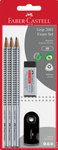Zestaw Grip 2001 (3Xołówek+Gumka Dust Free Czarna+Temperówka Sleeve) Faber-Castell