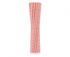 Rurki (słomki) pap. jasnoróżowe w białe groszki, 6x197mm / 12 szt.  /GoDan