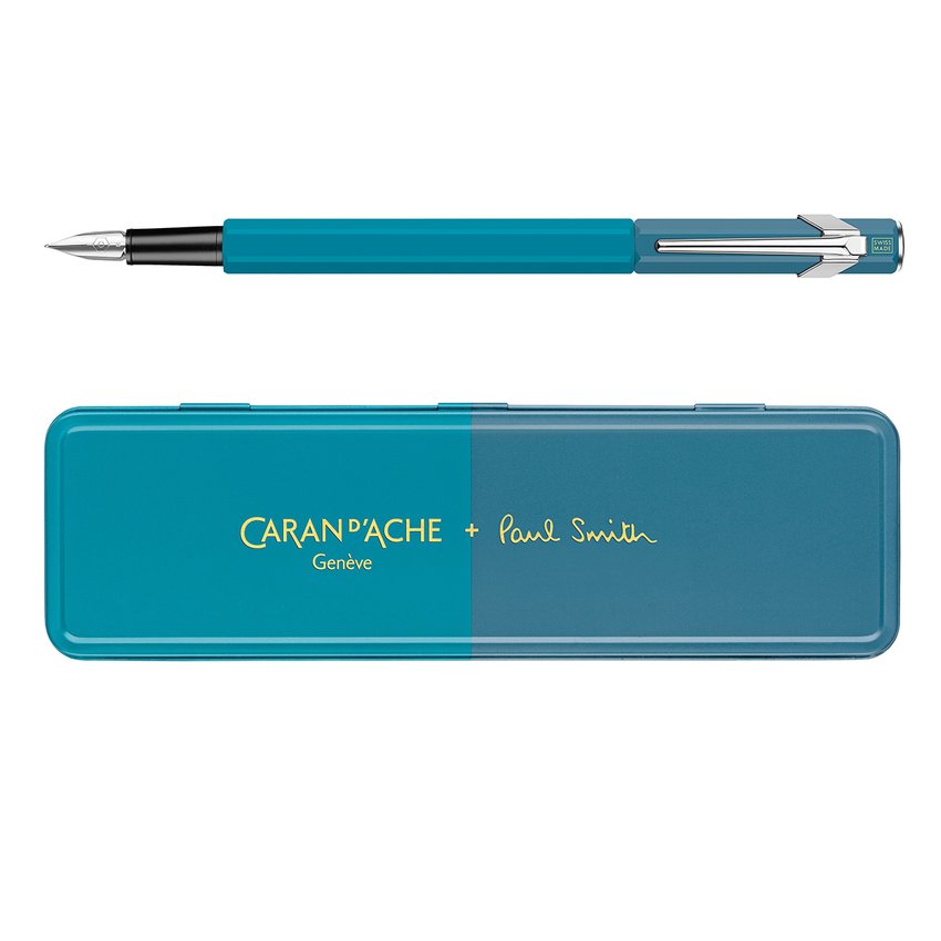 Pióro wieczne CARAN D'ACHE 849 Paul Smith Ed4 w pudełku Cyan/Steel F