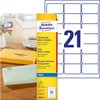 Samoprzylepne etykiety adresowe Avery 63.5x38.1 21/A4 A'25 przezroczyste No.J8560-25