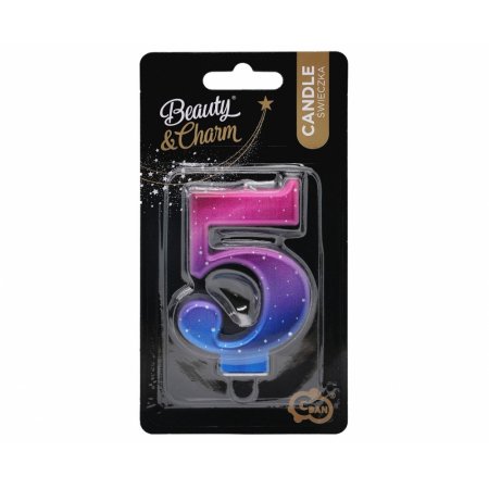 Świeczka B&C cyferka 5, Night Sky, 8,0 cm  /GoDan