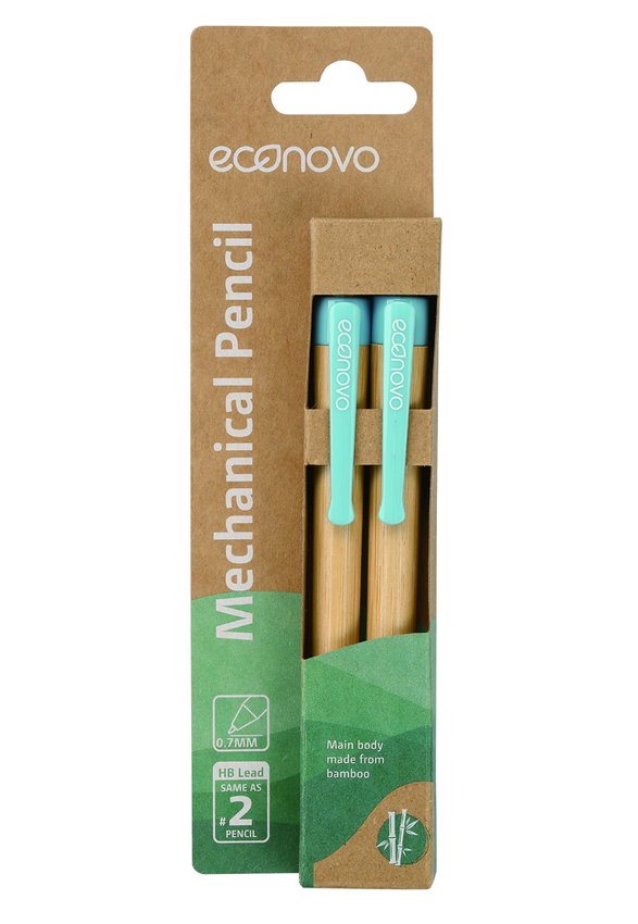 Ołówek automatyczny ECONOVO obudowa 100% z biodegradowalnego bambusa 07mm 2 szt., naturalny