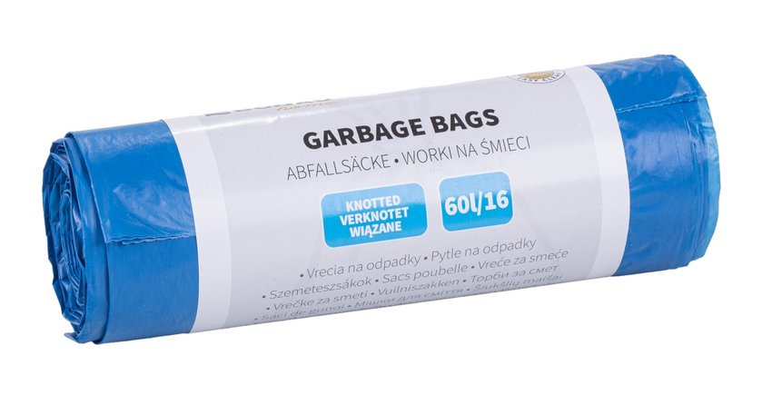 Worki na śmieci DONAU HOME wiązane (LDHD), 60l 16 szt., niebieskie