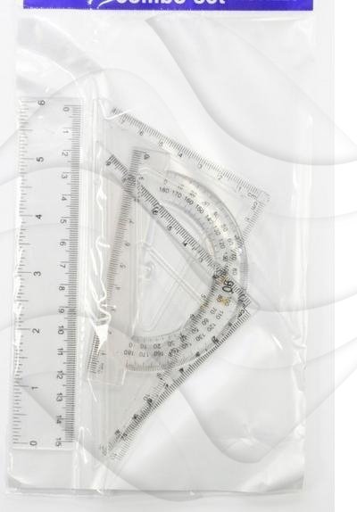 Komplet Geometryczny 15cm Przeźroczysty 4 Elementy /Ok Office