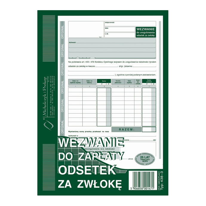 Wezwanie Do Zapłaty Odsetek Za Zwłokę A5 80k /MiP