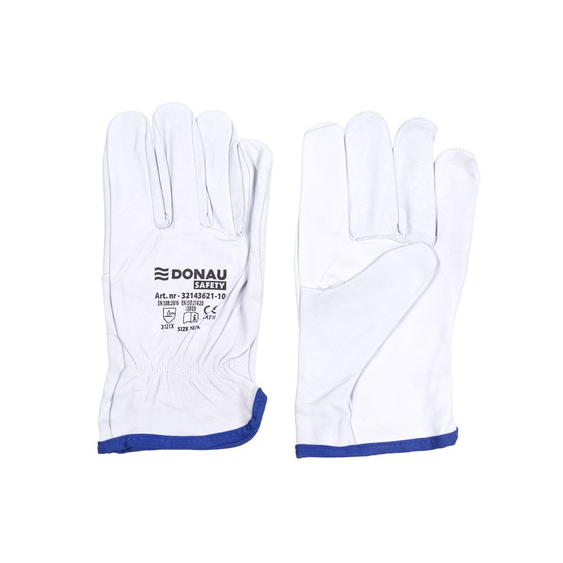 Rękawice Robocze Donau Safety Skóra Kozia Rozm. 11/XXL Białe /DONAU SAFETY