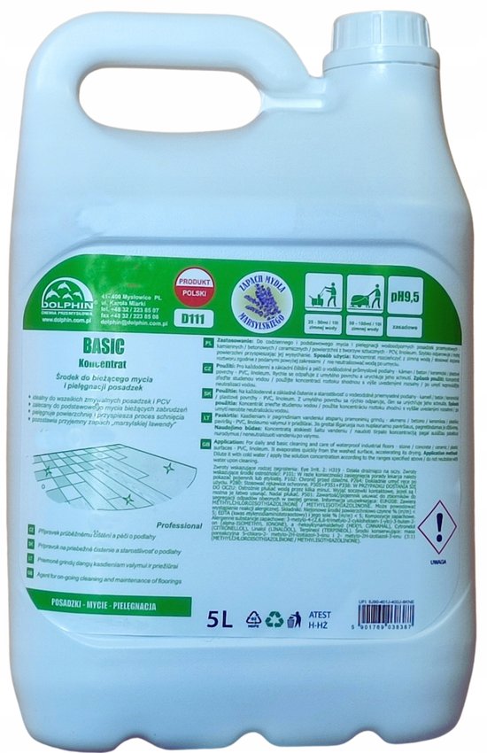 Dolphin Koncentrat Do Bieżącego Mycia i Pielęgnacji Posadzek Basic D111 5L