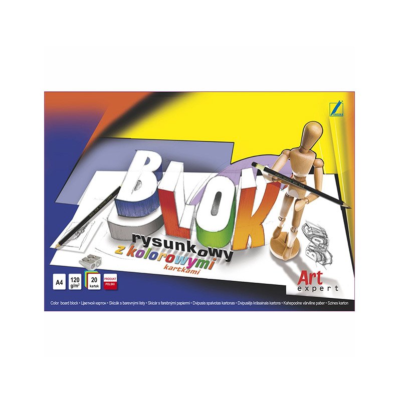 Blok Rysunkowy A4 120g 20k Kolorowy /Kreska