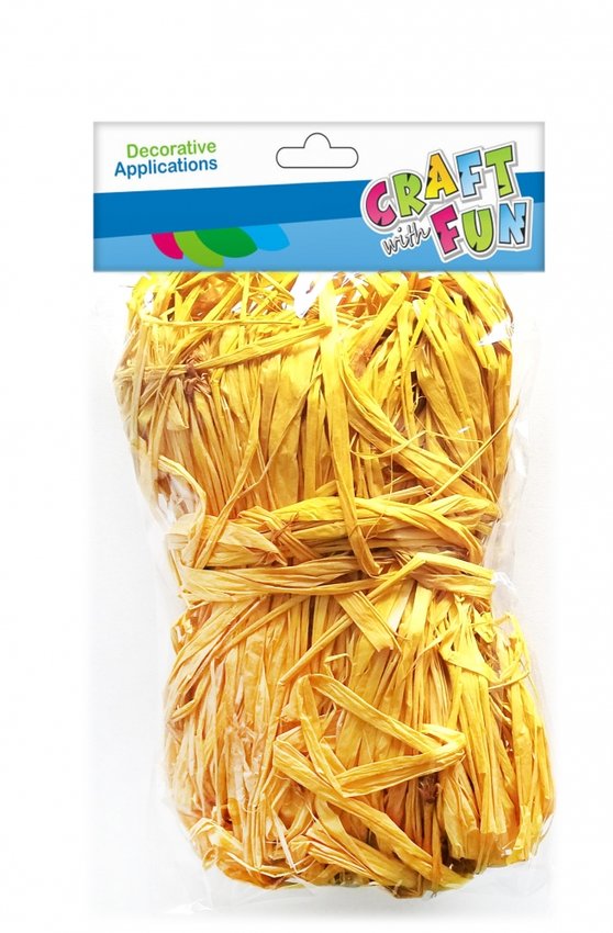 Rafia dekoracyjna 50g Żółta /Craft With Fun 471477