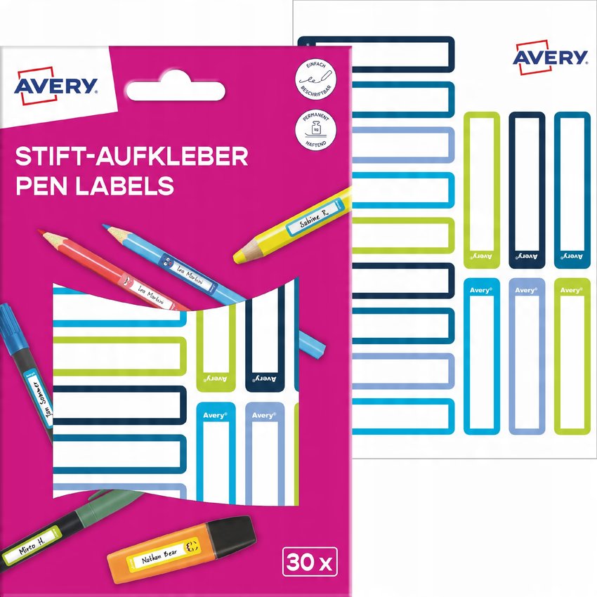 Naklejki na Przybory do Pisania A'30 RESMI30G /Avery