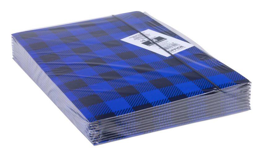 Teczka z gumką OFFICE PRODUCTS karton/lakier A4 320gsm 3-skrz., mix kolorów w kratę