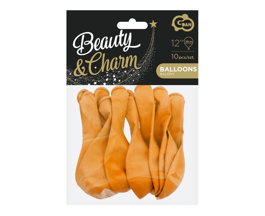 Balony Beauty&Charm, pastelowe bursztynowe 12"/ 10 szt. /GoDan