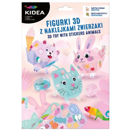 Figurki 3D z Naklejkami Zwierzęta /Kidea