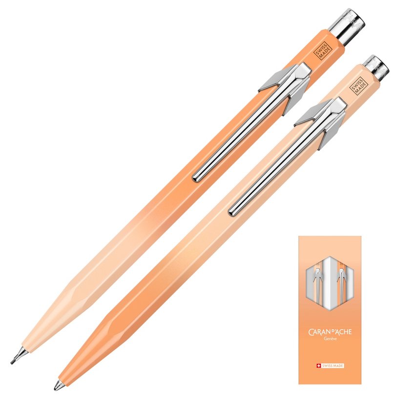Zestaw długopis 849 i ołówek 844 CARAN D'ACHE Sunset Sky w etui pomarańczowy