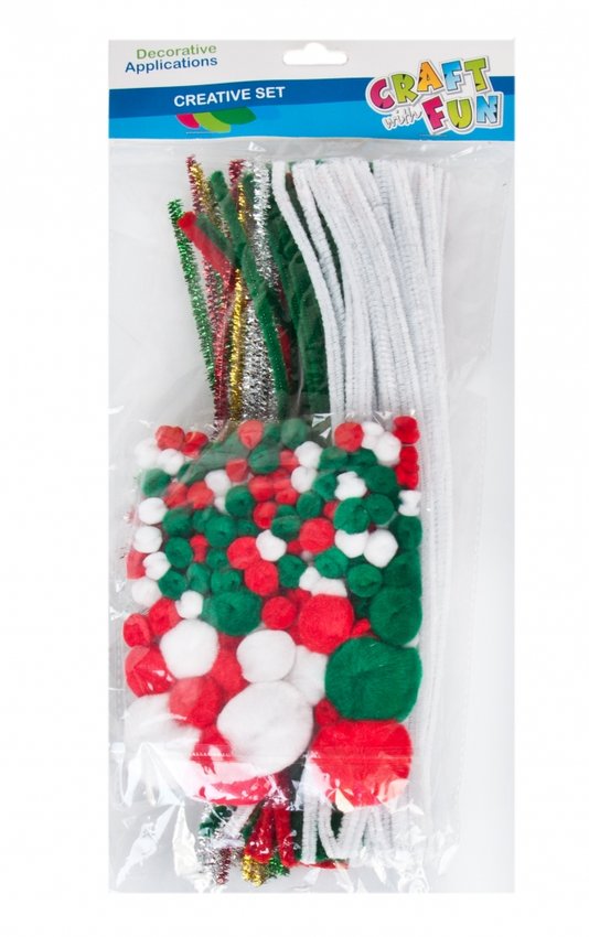 Ozdoba dekoracyjna Druciki powlekane/pompony mix   /Craft With Fun 412813