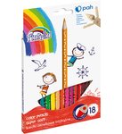 Kredki FIORELLO Super Soft 18 kol. ostrz. trójkątna
