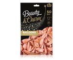 Balony Beauty&Charm, metaliki różowo-złote 12"/ 50 szt. /GoDan