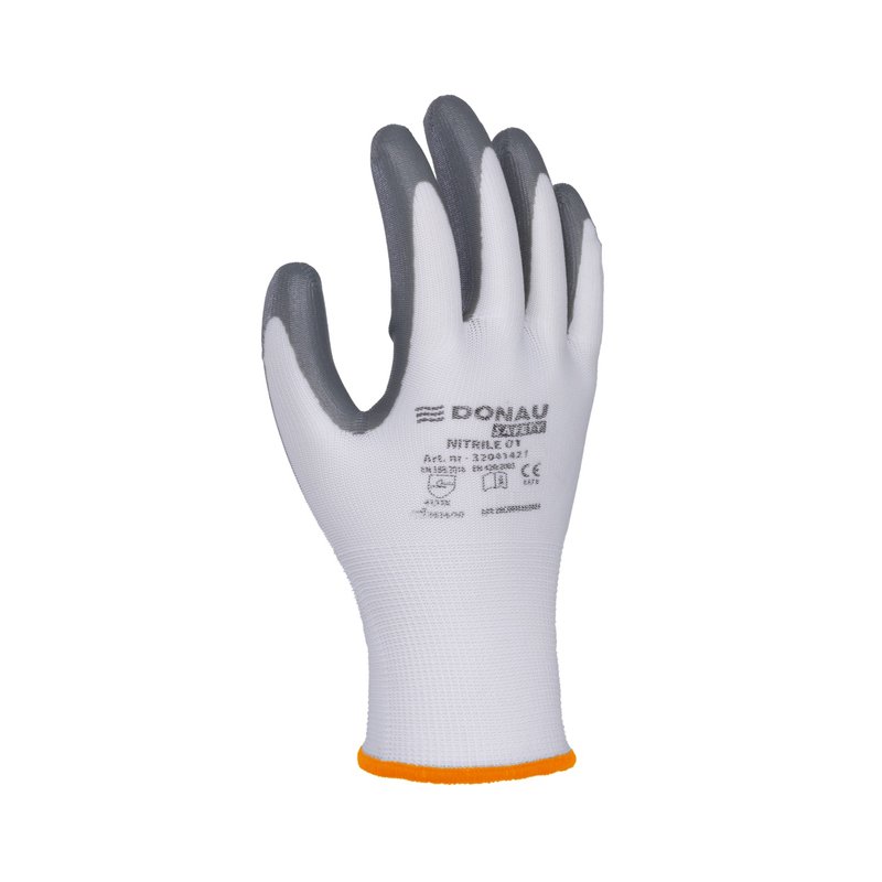 Rękawice Donau Safety Nitrile 01 Kat. II Rozm. 7 Szare /DONAU SAFETY
