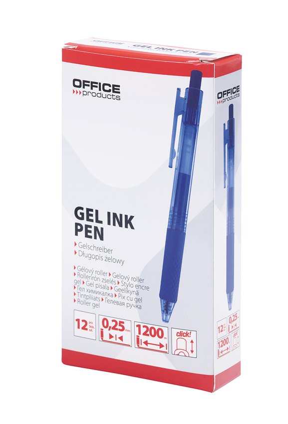 Długopis automatyczny żelowy OFFICE PRODUCTS  gr. linii 025mm dł. linii 1200m niebieski