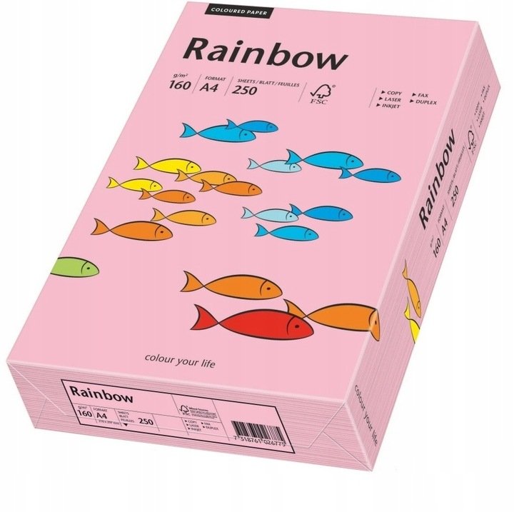 Papier Xero Rainbow A4 160G Różowy R 55