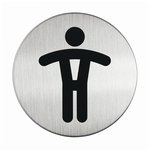 Tabliczka-Symbol Wc Męski 83mm Srebrny Durable 490523