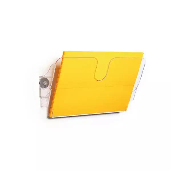 Pojemnik na Ulotki Flexiplus A4 Poziomy Magnetyczny Przezroczysty /Durable