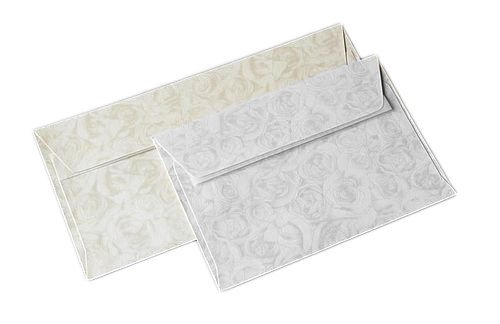 Koperta Ozdobna Róże DL 120g 110x220mm 10szt. Kremowy /Argo 280105