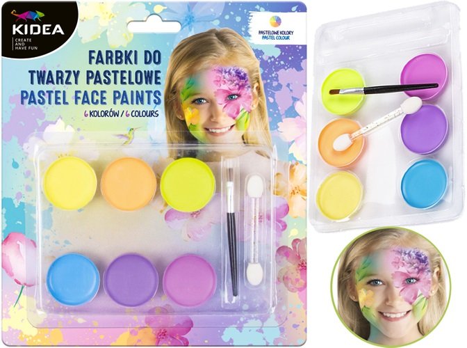 Farby do Malowania Twarzy 6kol Pastel /Kidea