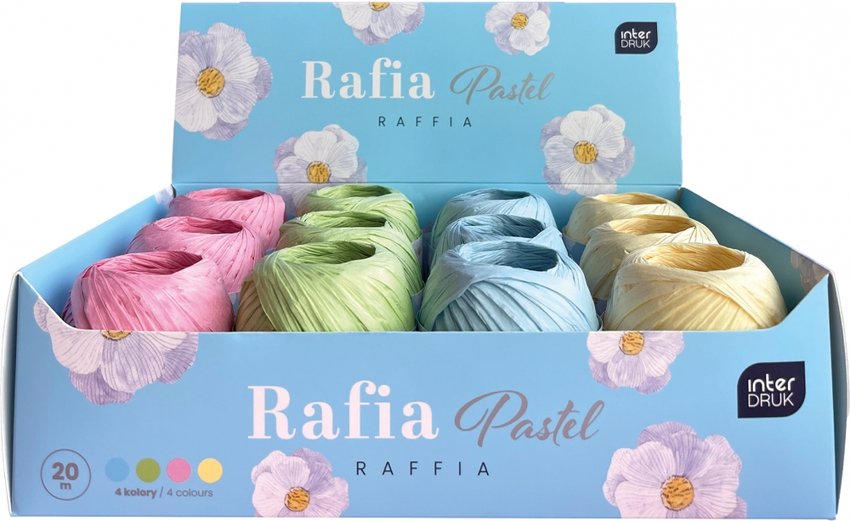 Rafia na Szpulce 20m Mix Pastel /Interdruk