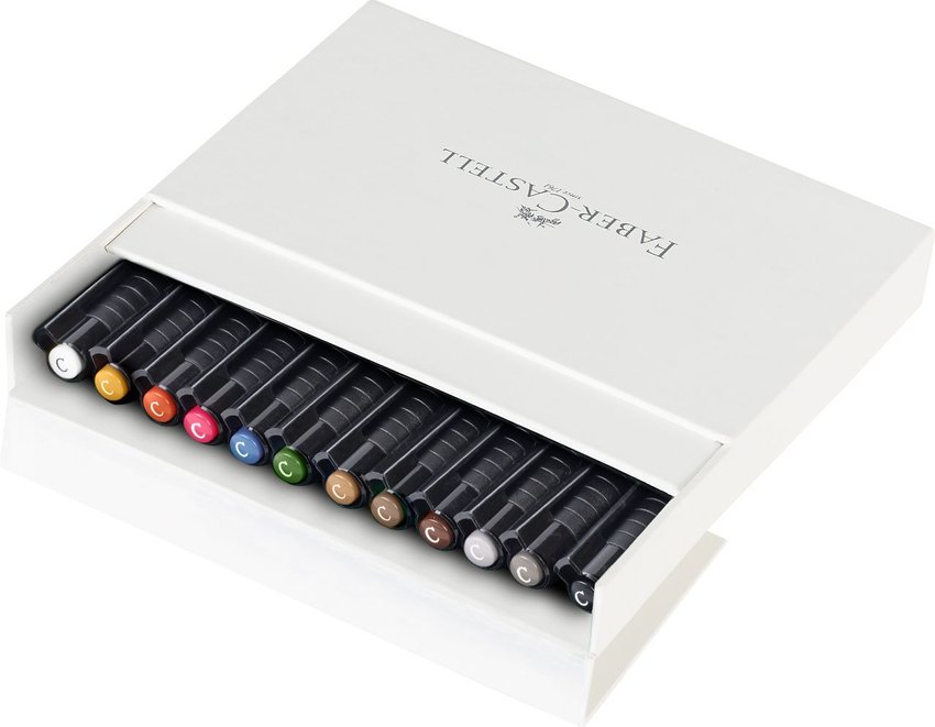 Pitt Artist Pen C Zestaw Do Kaligrafii 12 Kol. Studio Box Faber-Castell