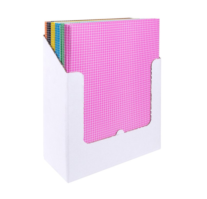 Teczka z gumką DONAU karton A4 400gsm 3-skrz., mix kolorów w kratę