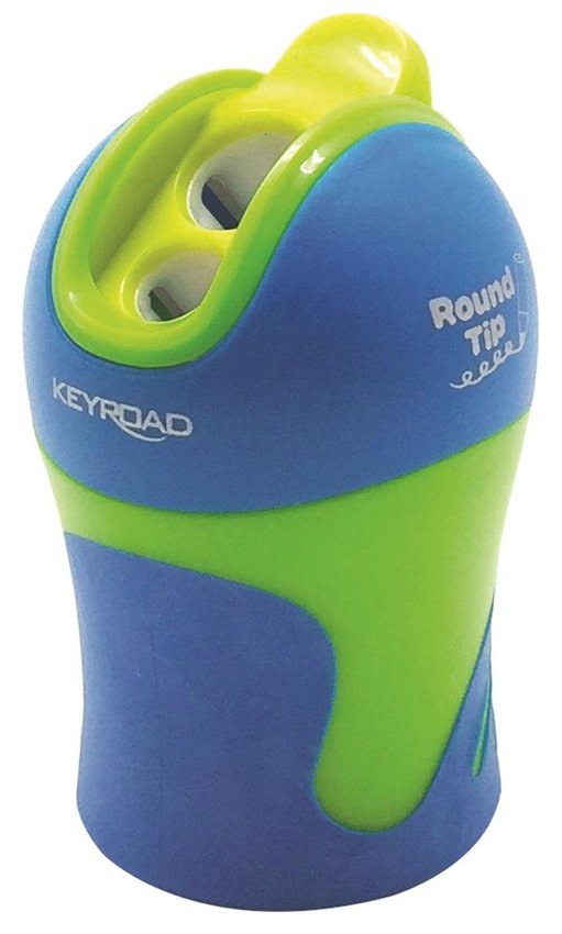 Temperówka Keyroad Color Mate Plastikowa Podwójna Z Pojemnikiem Ostrzenie Zaokrąglone Pakowane Na Displayu Mix Kolorów
