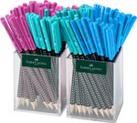 Ołówek Grip 2001 Two Tone 3 X 48 Szt. (Różowy, Turkusowy, Niebieski) Display Faber-Castell