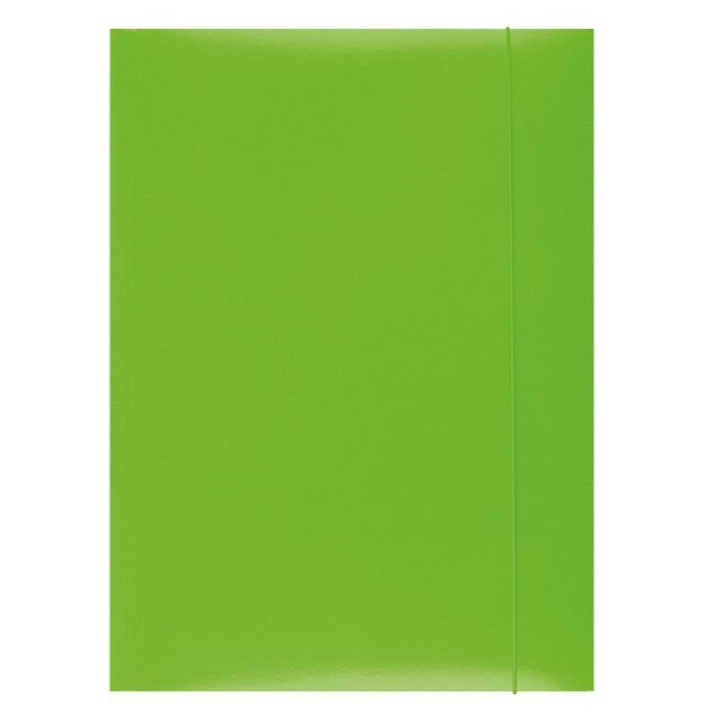 Teczka Z Gumką Office Products Karton/Lakier A4 350Gsm 3-Skrz. Zielona