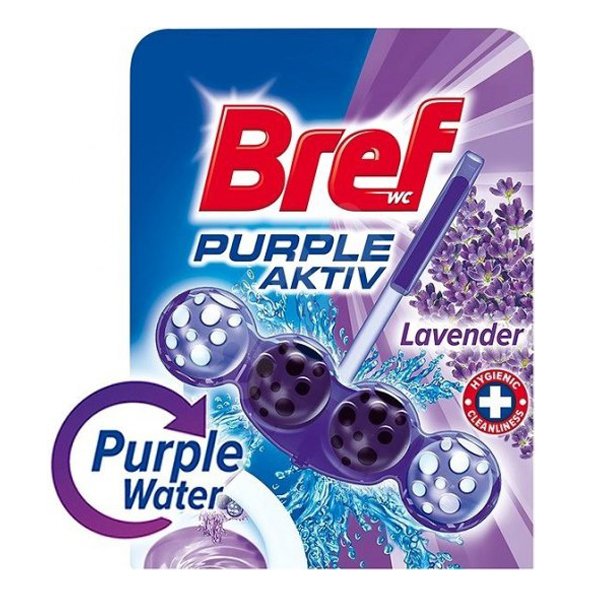 Bref WC Purple Aktiv Koszyk 4Kulki Lavender Barwiący