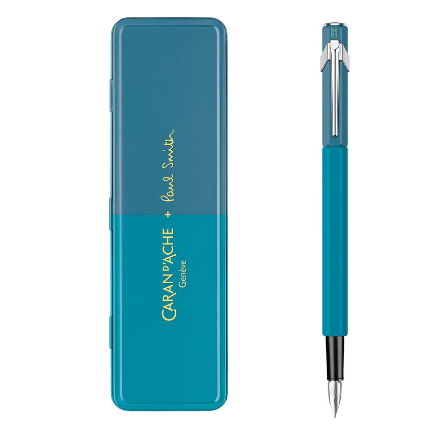 Pióro wieczne CARAN D'ACHE 849 Paul Smith Ed4 w pudełku Cyan/Steel F