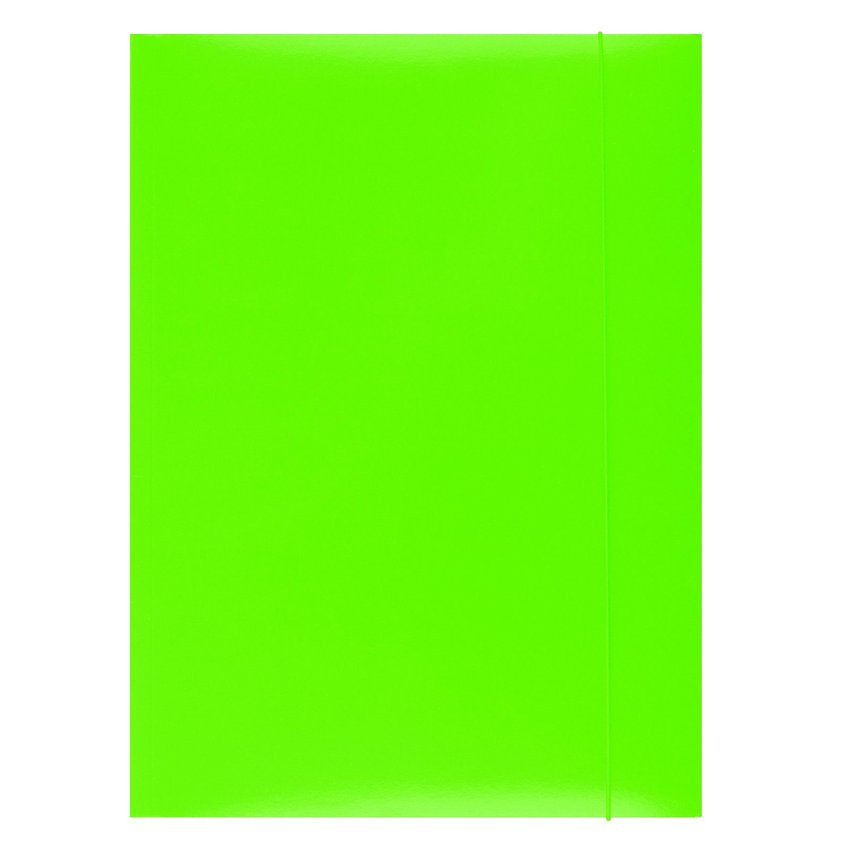 Teczka Z Gumką Office Products Karton A4 300Gsm 3-Skrz. Zielona