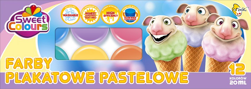 Farby Plakatowe 12 kol. 20ml Pastelowe Sweet Colours / Otocki