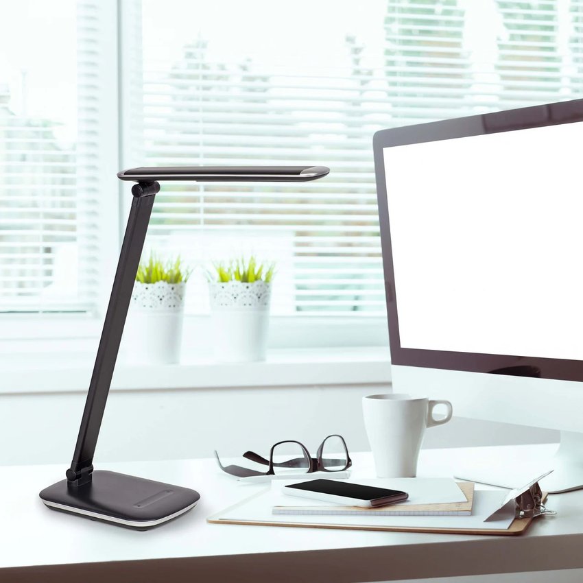 Lampa Biurkowa Led Mauljazzy, Możliwość Regulacji Światła, Usb Czarna