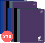 Zestaw (x10) Zeszyt A5/60 Kratka One Color MIX / Interdruk