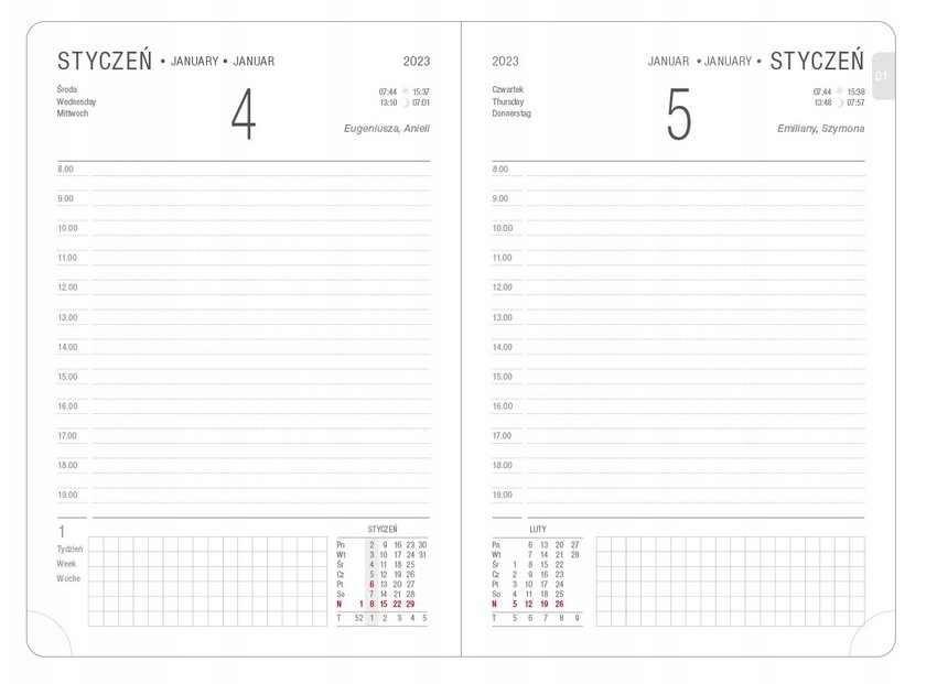 Terminarz O.Diary A5 Merkury 2024 Czarny / Opus