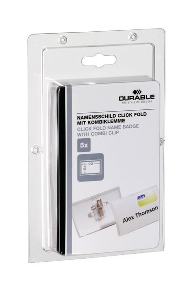 Identyfikator 54x90mm Click Fold z Kombi Klipem 5szt. /Durable 869319