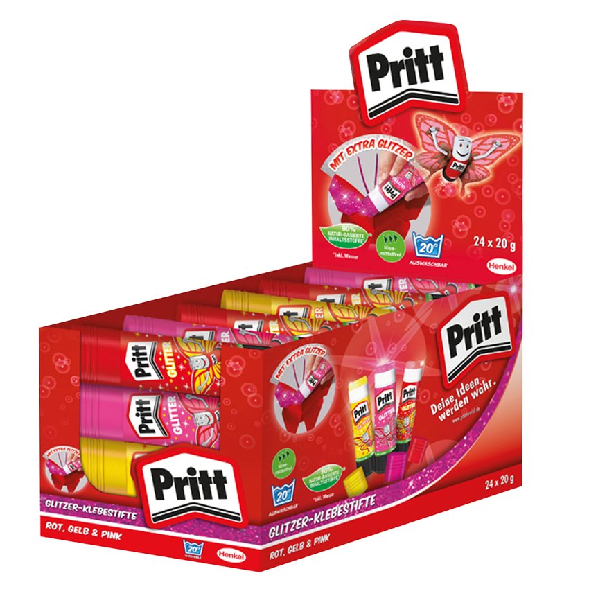 Klej w sztyfcie PRITT z brokatem 20g mix kolorów