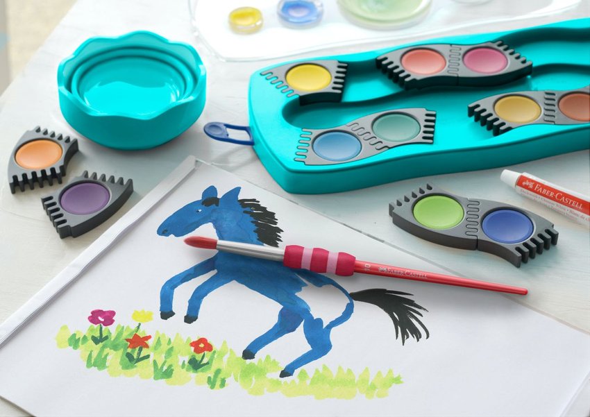 Farby Szkolne Connector 12 Kol. W Turkusowej Kasetce Faber-Castell