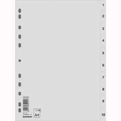 Przekładki PP A4 Numeryczne 1-10 Szare /Biella