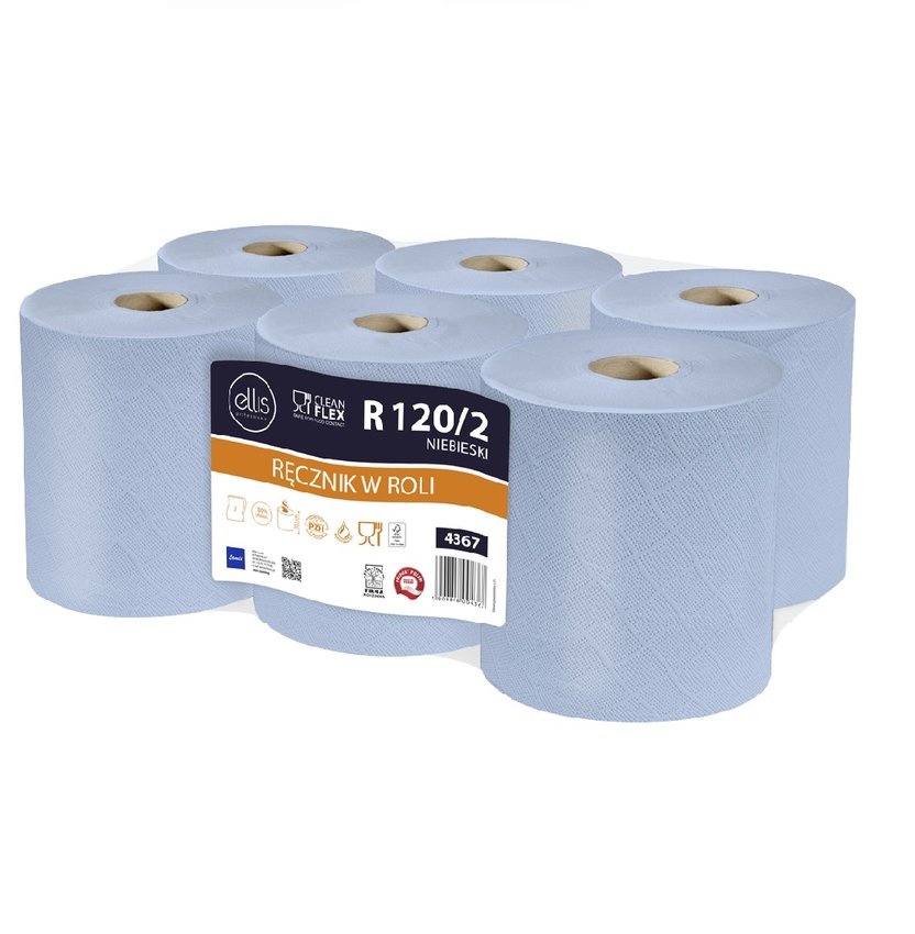 Ręcznik Ellis CleanFlex R120/2 (Celuloza) 2-warstw. Niebieski (6szt.)